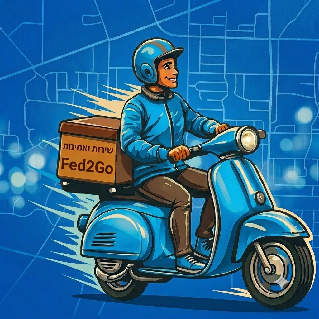 שליח Fed2Go על קטנוע חשמלי